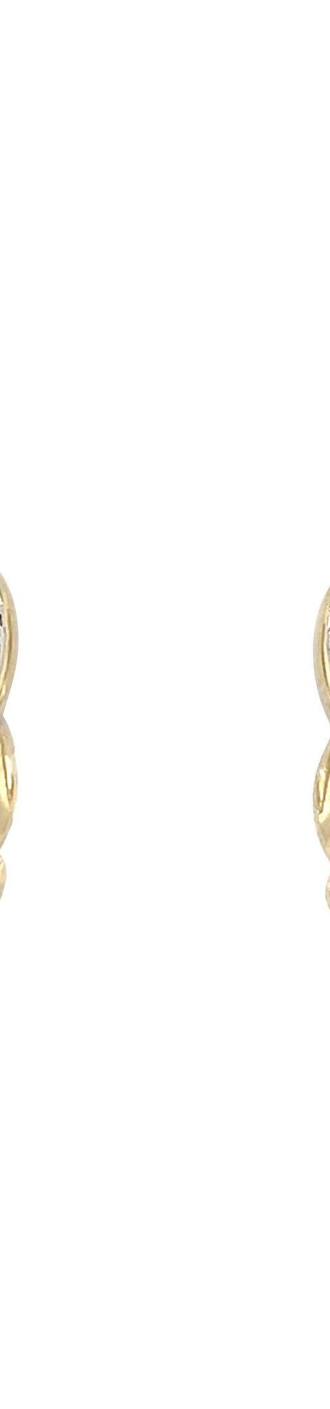 Vintage 14K Gold Stud Earrings with Sapphire and Diamond